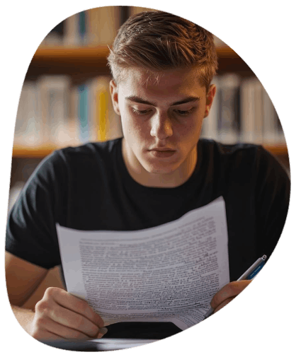 A student submits an enrollment letter while Green Bay Translation Services prepares academic translations for admission.