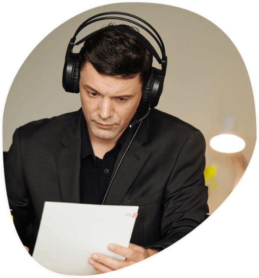 A transcriptionist providing certified, accurate transcription services for clients in need of expert language support.