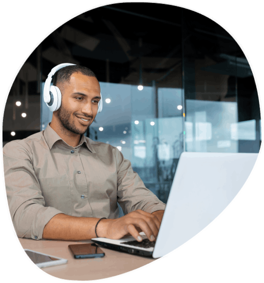 A customer benefiting from affordable transcription services online, with guaranteed quality and fast turnaround.