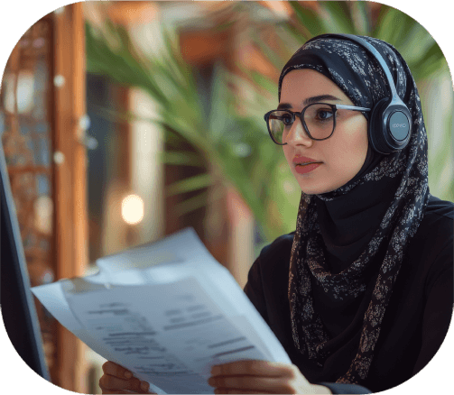 Customer accessing Arabic transcription prepared by experts skilled in regional dialects, ensuring cultural accuracy. Customer accessing Arabic transcription prepared by experts skilled in regional dialects, ensuring cultural accuracy.