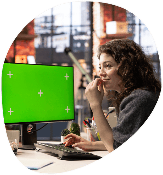 An editor syncs subtitles while translating a corporate training video, showcasing audio video Translation Services.