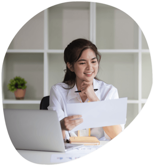 A customer receives certified document translation services, ensuring their documents are legally accurate and reliable.