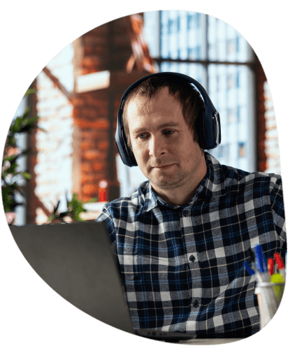 Customer benefiting from expert German transcription with dedicated support, scalable solutions, and advanced technology.