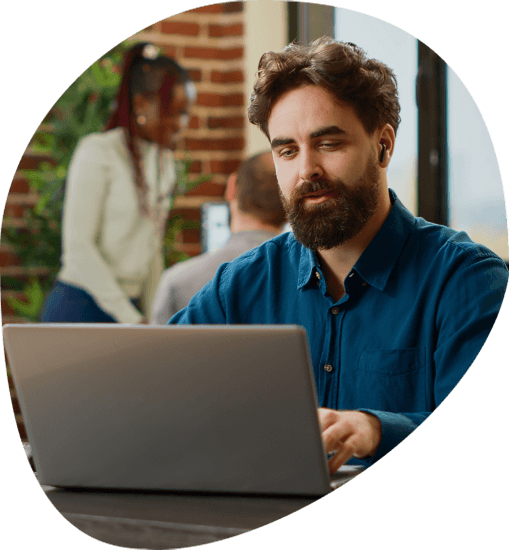 A customer using key features of translation services, including fast delivery, certified translations and native linguists.