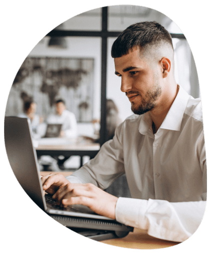 A Stamford project manager labels files for Translation Services in Stamford, organizing legal, video, and website formats.