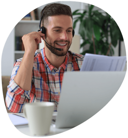 A client benefiting from high quality audio and secure voice over to enhance their presentation, meeting industry standards.