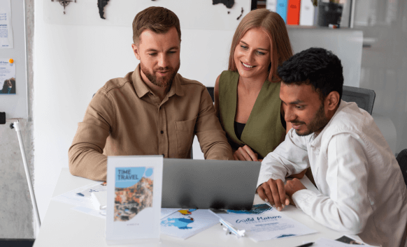 Customers benefiting from professional Palm Coast translation, receiving secure, high-quality translations for their needs.
