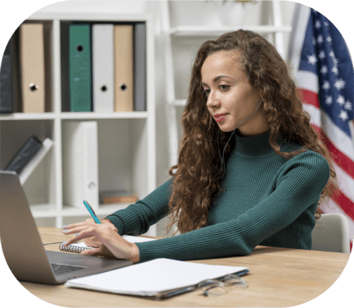 A translator working on Knoxville translation for USCIS documents, ensuring accuracy for immigration process for customers. A translator working on Knoxville translation for USCIS documents, ensuring accuracy for immigration process for customers.