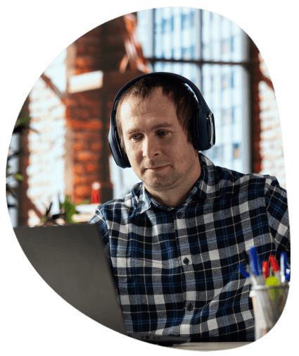 A project manager reviews a localised glossary in Portuguese Transcription Services software to match Brazilian.