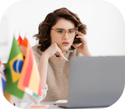 A project coordinator uses Toledo Translation Services to translate multilingual website copy for Spanish and Arabic pages.
