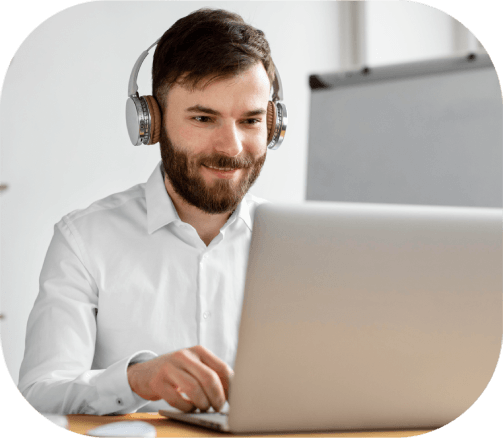 Customer benefiting from transcription services in Sacramento while receiving transcripts in different languages.