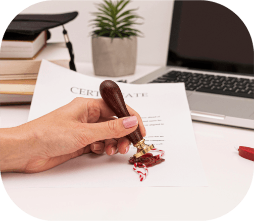 A certified translation is stamped and signed by multilingual Translation Services in Naperville & prepared for official use.