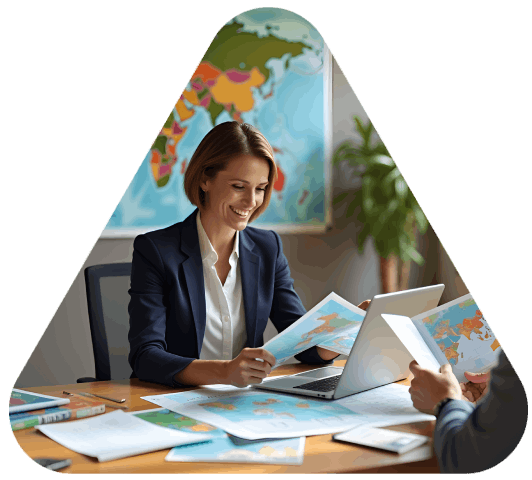 A client checks a map for Translation Services in Gainesville nearby while requesting a certified quote for document.