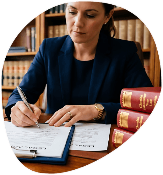 A notary stamps translated affidavits as Allentown Translation Services manages legal document translation with notarization.
