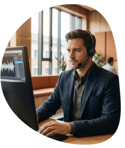 A professional artist is producing IVR voice-over in the US with multi-stage quality control checks and proofreading.