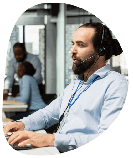 An editor audits a transcript against audio in a secure workspace, showing Verbatim Transcription Services for accuracy.