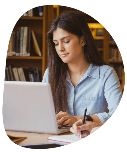 A linguist verifies course titles and grades as Allentown Translation Services completes an academic translation packet.