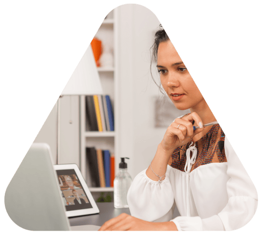 A customer using Arlington's reliable translation services to fulfill various translation needs.