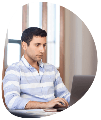 Customer using reliable support and quality assurance with scalable typing services that grow with their business needs.