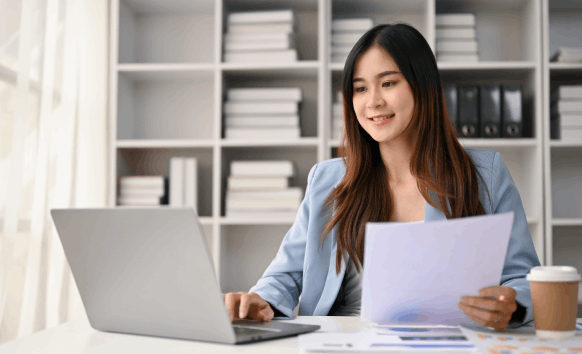 A translator ensures secure and accurate certified translation for clients in Elizabeth, handling sensitive business docs.