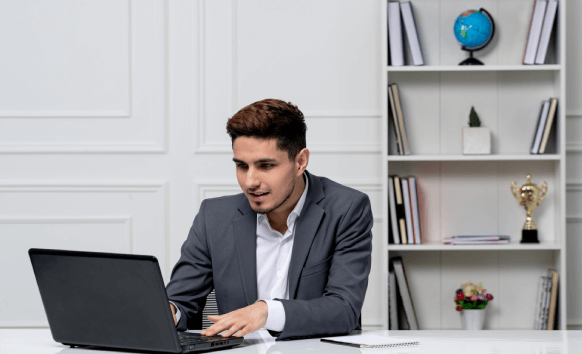 An expert translator at work providing fast, cost effective translation services in Round Rock to a business client.