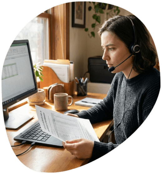 Client reviewing IVR voice-over in the US rate card for broadcast and non-broadcast usage for all needs.