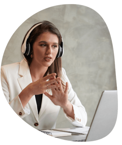 A client opens an email with completed transcripts, showing German Transcription Services delivered to major cities.