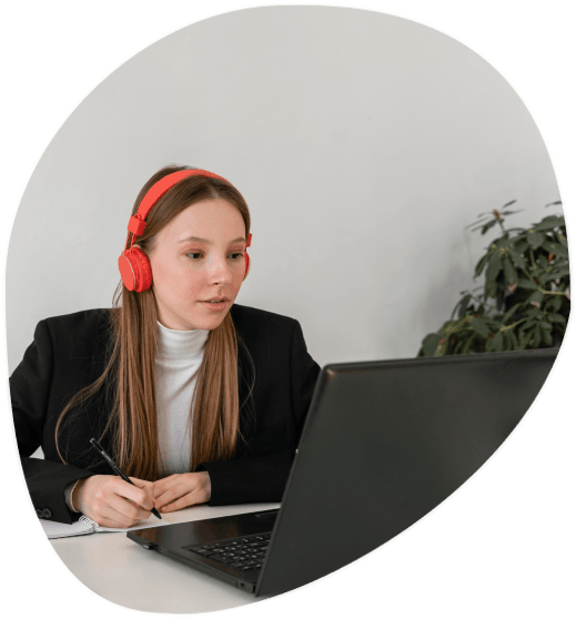 Transcriptionist performing legal transcription services by converting testimony recordings into accurate transcripts.