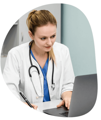 A medical professional reviewing a transcribed document converted by PDF to Word typing services US for healthcare records. A medical professional reviewing a transcribed document converted by PDF to Word typing services US for healthcare records.