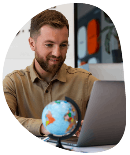 Customer using UI localization with user interface translation services to help businesses reach diverse markets.