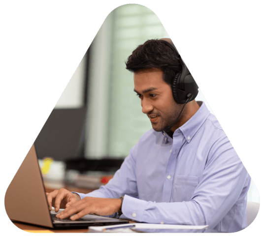 The customer reviews a post-production transcript, which provides precise documentation of the video post-production process. The customer reviews a post-production transcript, which provides precise documentation of the video post-production process.