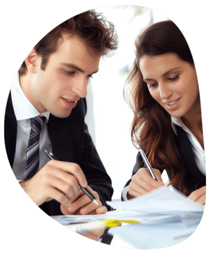 A project manager checks a multilingual contract draft using Winston Salem Translation Services for business compliance.