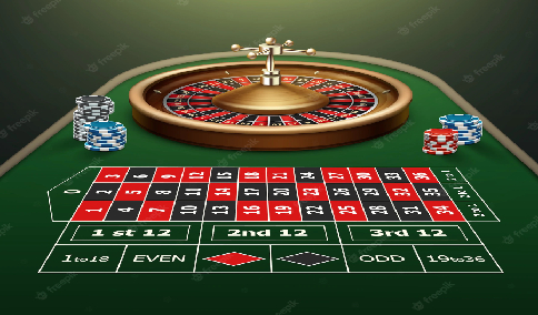 An illustration of a casino roulette table